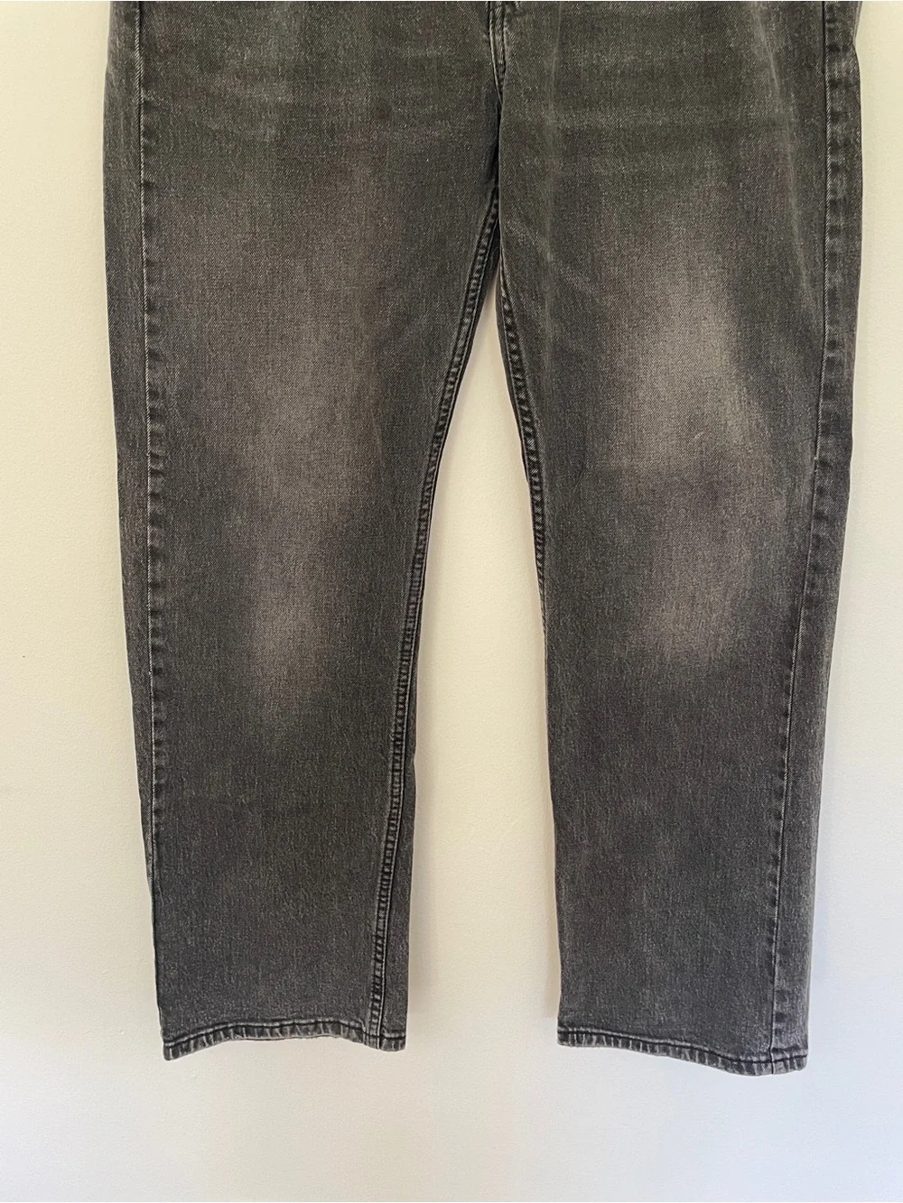 Y2K Levis 569 Loose Straight Jeans Mens 33x32 Gray Black Baggy Relaxed Fit Denim